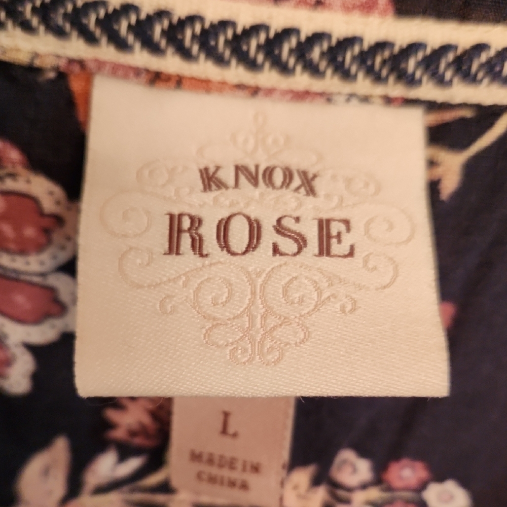 Knox Rose Navy, Pink & Cream Floral Blouse - Picture 2 of 8